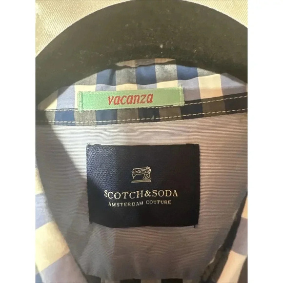 Scotch & Soda Vacanza Long Sleeve Button Down Mens Sz Xxl Casual Preppy Gingham - Picture 3 of 7